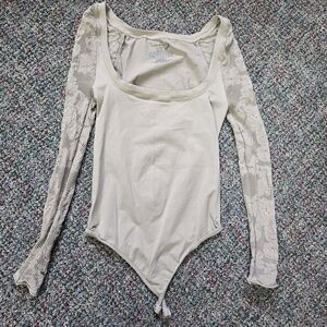 Free People Long Sleeve Lace Bodysuit